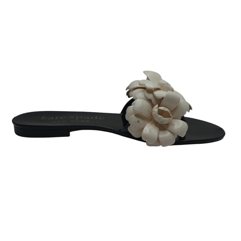 Kate Spade Jaylee Floral Ladybug Jelly Slide Sandals Womens Size 6 Black White - Picture 5 of 14